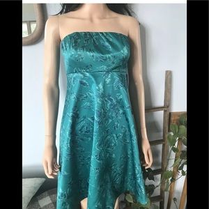 The Limited Strapless Teal Floral Dress